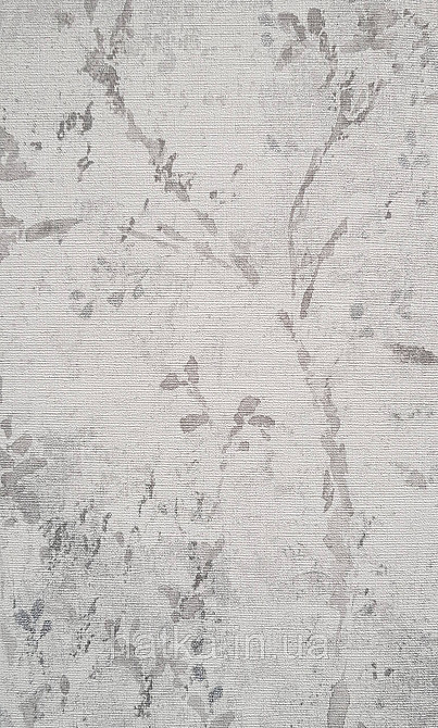 Шпалери вінілові на флізеліні AS creation Della Natura 1.06Х10 листя гілки розмите малюнок сірі на білому Київ - фото 3