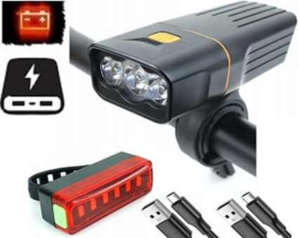 Велофонарь + габарит QX-T3306 (3xXML-T6 + габарит-6SMD) + PowerBank + microUSB (3 режима и 4 режима) Винница