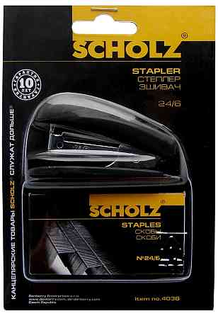 Степлер металевий №24/6 (20 арк.) "Scholz" 20 мм. міні чорний, 4036-09SCH, шт Київ
