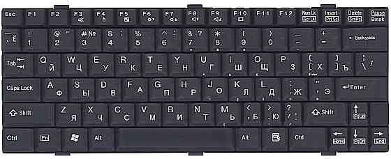 Клавиатура для ноутбука Fujitsu LifeBook (P7010) Black, RU Вінниця