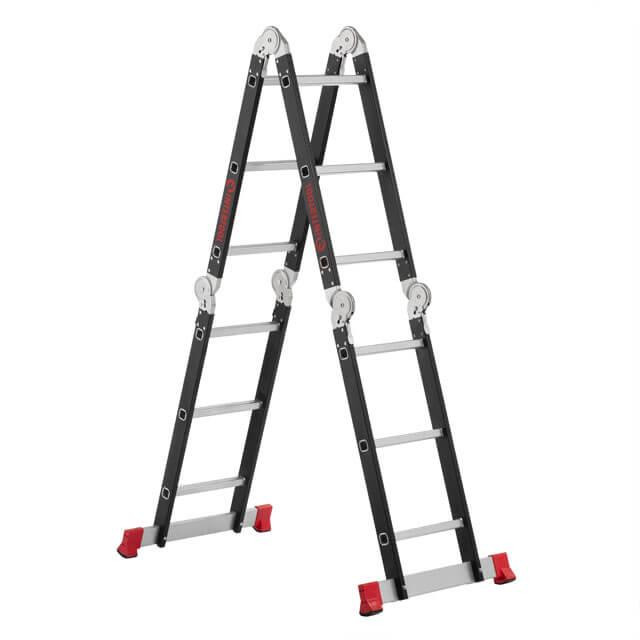 Драбина багатофункціональна трансформер, 4×3 сходинки, сталевий профіль, 3,38 м, 150 кг INTERTOOL LT-0023 Киев - изображение 10