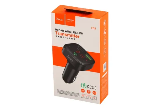 Додаток для радіохвилі до прикур. Bluetooth 5.0 Hoco E59 2USB QC 18Вт/microSD Вінниця