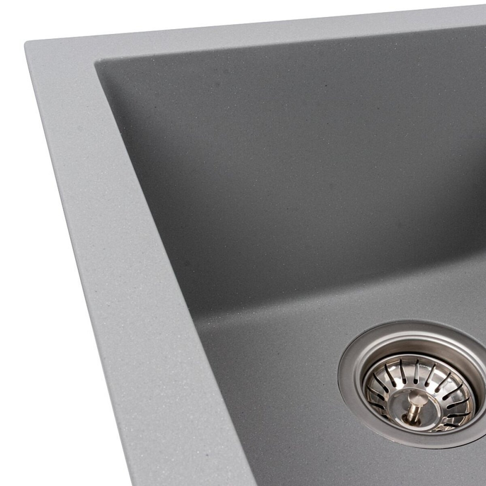 Мийка гранітна сірий металік VALESO 7950 VIATRIX (дві чаші, матова) Коломия - фото 5