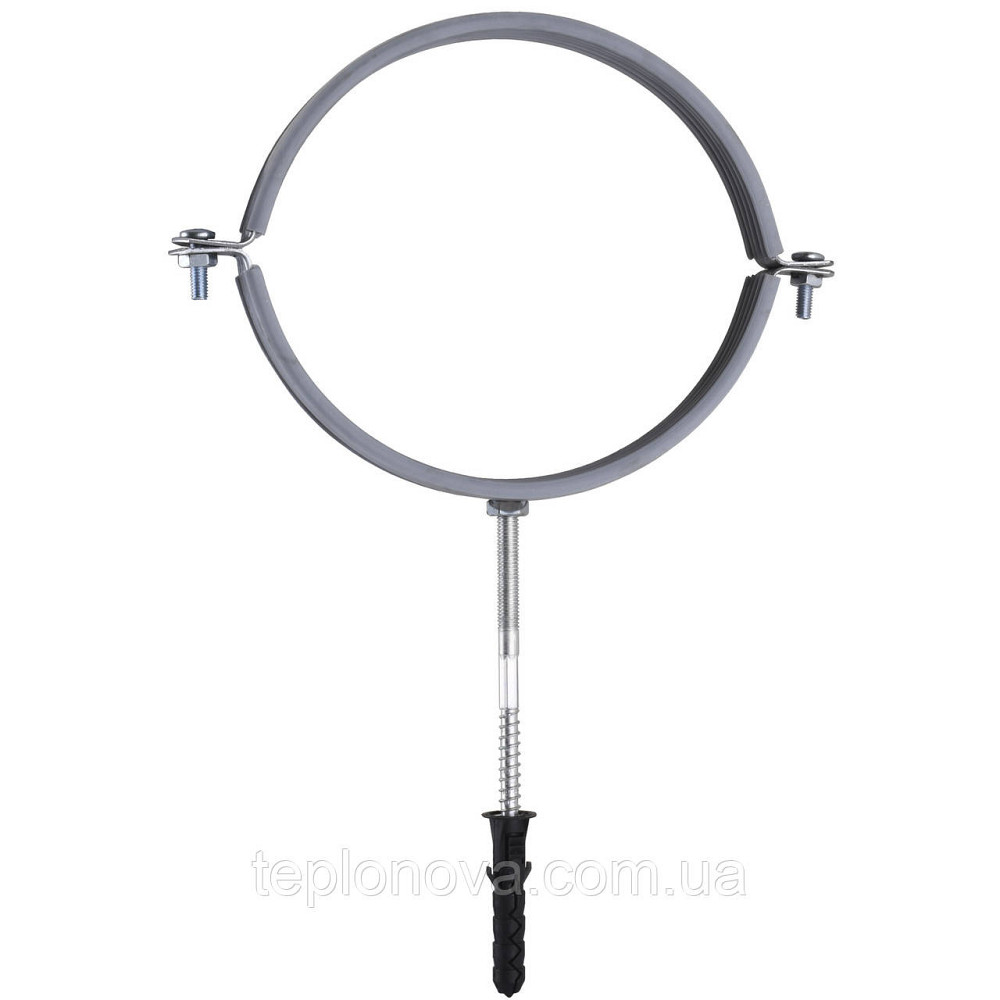 Хомут у зборі CR 6| (158-168 мм) з гвинтом-шурупом 8*100 і дюбелем у уп., сірий Чернівці - фото 1