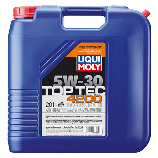 LIQUI MOLY Синтетична моторна олива - Top Tec 4200 SAE 5W-30 20л. Коломия - фото 1