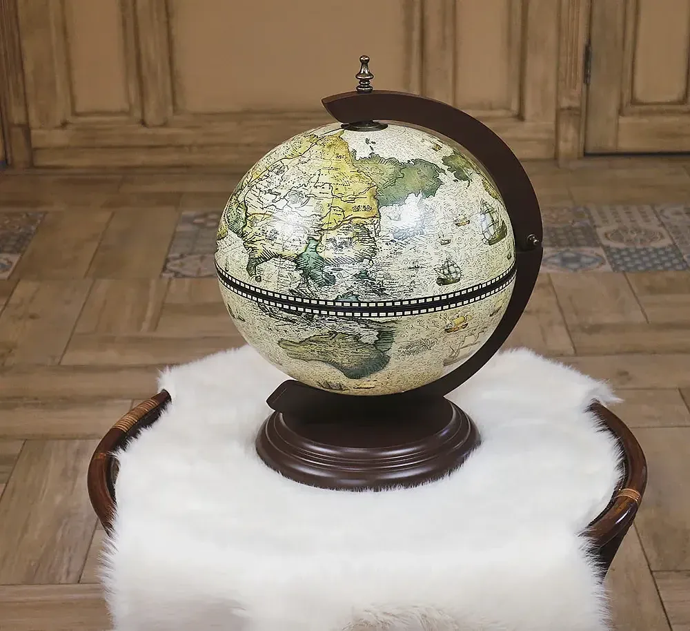 Глобус бар настільний Мапа світу новий дизайн кремовий сфера 33 см Гранд Презент mastersem Київ - фото 4