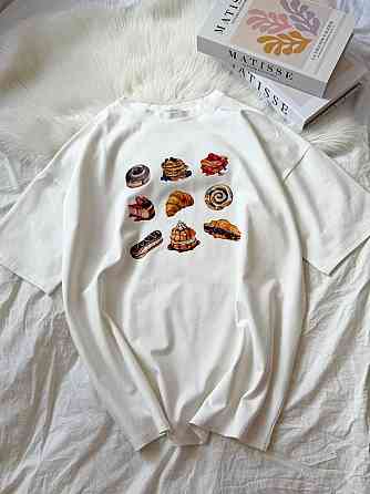 Жіноча стильна оверсайзсфутболка з принтом кулір, 100% бавовна Одеса