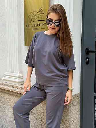 Спортивный костюм женский футболка и штаны джогеры Графитовый XS-S Харьков