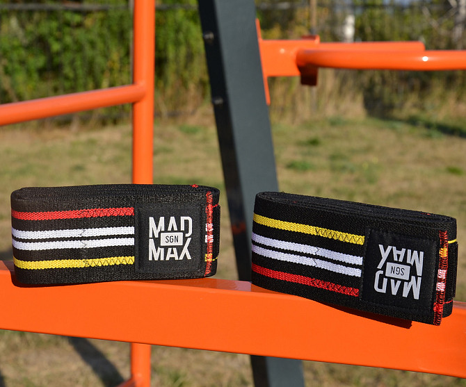 Бинти на коліна MadMax MFA-292 Knee Wraps Black Каменское - изображение 3