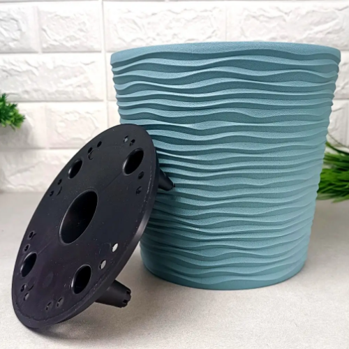 Вазон Ф'южн зі вставкою 30*28,5см низький сизо-блакитний Алеана Житомир - изображение 2