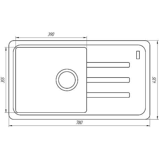 Гранітна мийка Globus Lux LUGANO графіт 780x435мм-А0001 (000008848) Київ