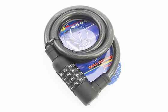 Замок протиугінний тросовий 1000х12мм з 4-х значним кодом, кріплення за трубу сидіння, TY535 Київ