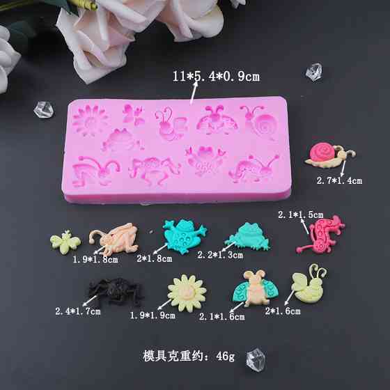 Молд силиконовый Насекомые 110 на 54 мм розовый Киев