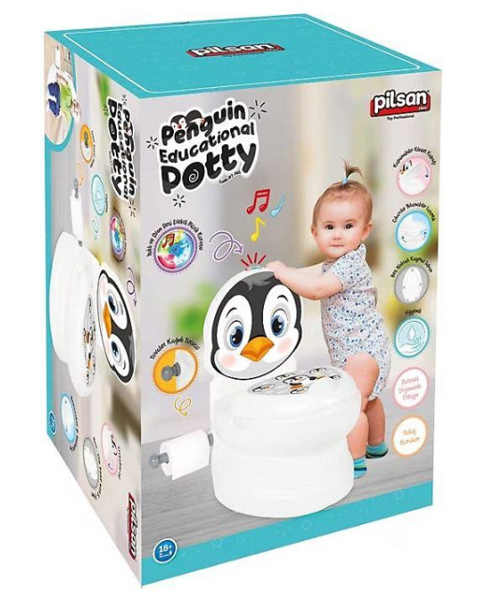 Навчальний дитячий горщик Унітаз Pilsan (білий з пінгвіном) (07-565) для дітей Київ - фото 4