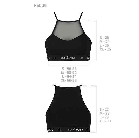 Спортивний топ з прозорою вставкою Passion PS006 TOP L, black Sex Aura Київ