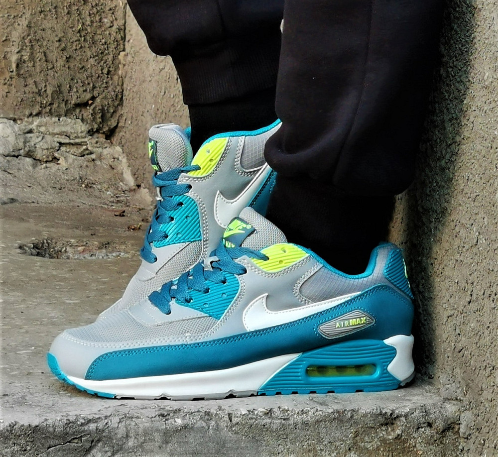 Чоловічі Сірі Кросівки Nike Air Max 90 Сині Найк (розміри: 42,43,44,45,46) Відеовідвідвід Дніпро - фото 10