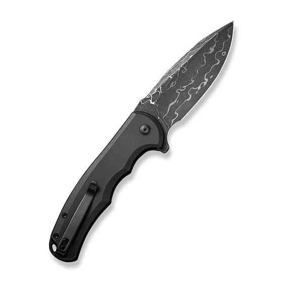Ніж складаний туристичний Civivi Praxis,  (9.5 см) Damascus / Aluminum чорний Киев