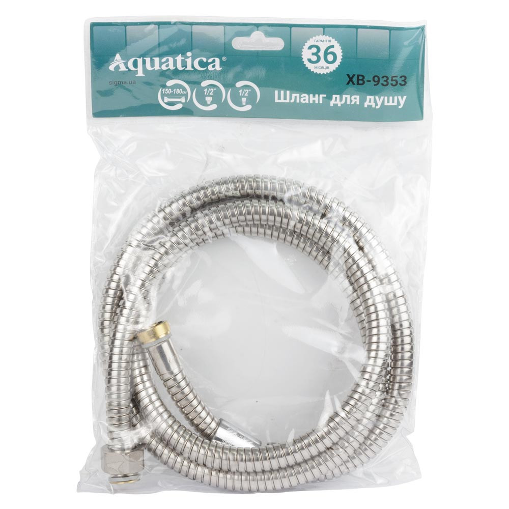 AQUATICA Шланг для душа 1/2" SS растяжной с подшипником 150-180см AQUATICA XB-9353 (9792040) Київ - фото 2