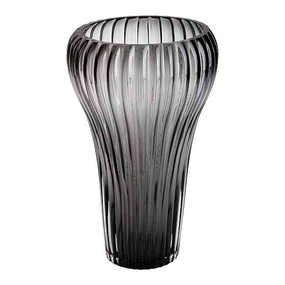 Yiwu Скляна ваза для квітів, декоративна фігурна, сіра, 27 см HP-1719 Коломия