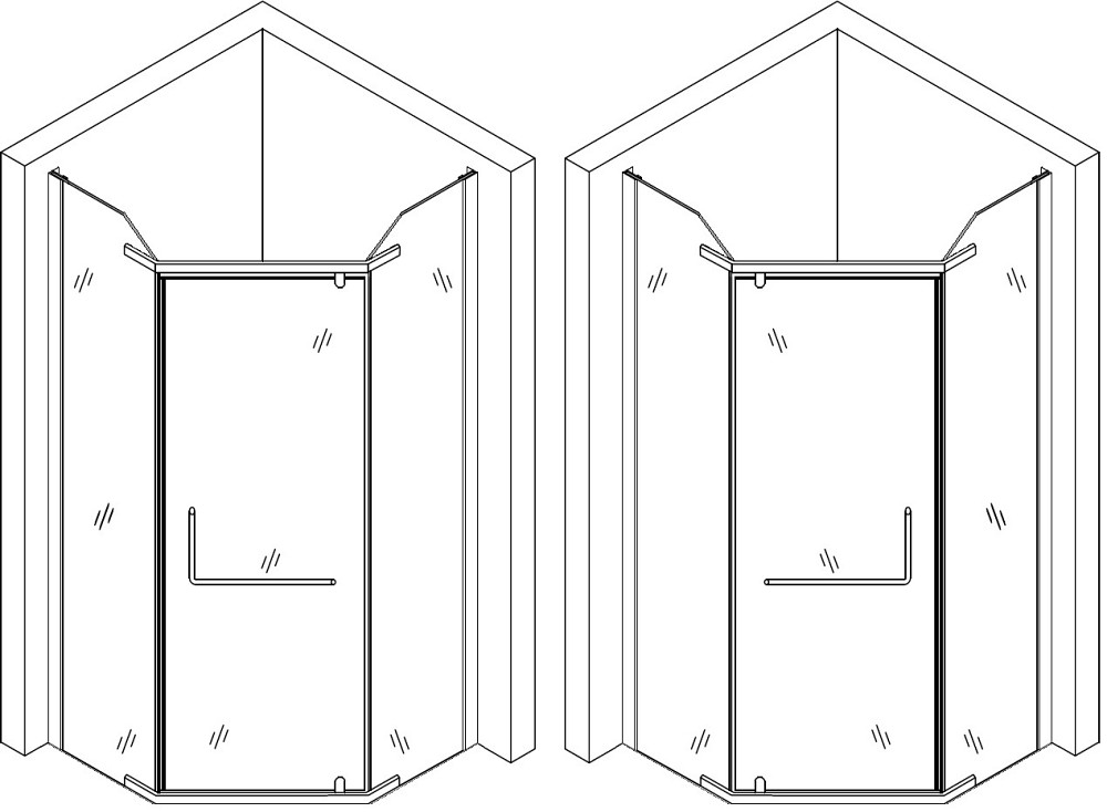 Душова кабіна пятикутна без піддона RABA N90GB BRAVO (1уп.) Київ - фото 9