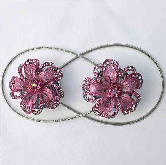 Магніти для штор та гардин "Flowers" набір 2 шт Рожевий (81-245) Київ