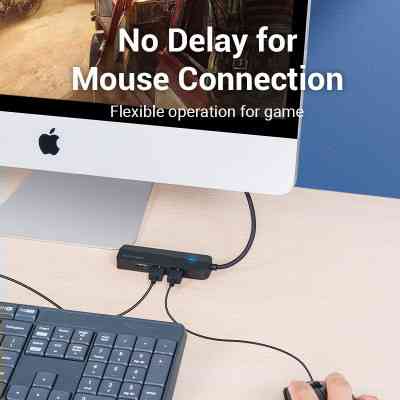 Концентратор Vention USB 3.1 Type-C to 3xUSB 2.0+MicroUSB+RJ45 100M Ethernet black (TGOBB) Винница