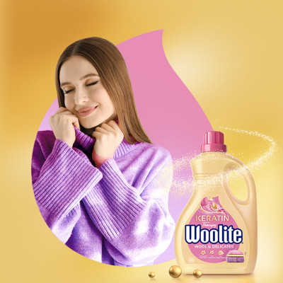 Гель для стирки Woolite Для шерсти и деликатных тканей С кератином 1.8 л (5900627090468) Винница - изображение 2