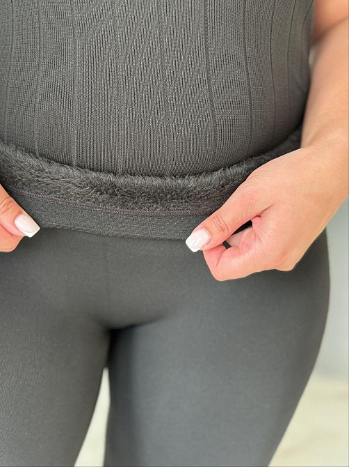 Жіночі безшовні термо лосини на високій посадці XXL-6XL Одеса - фото 4