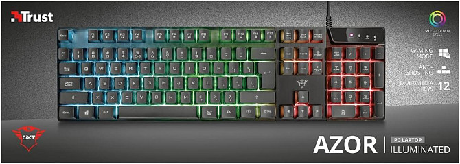 Игровая клавиатура Trust GXT 835 Azor с подсветкой проводная 3 режима LED, полноразмерная, QWERTY (а Киев - изображение 8