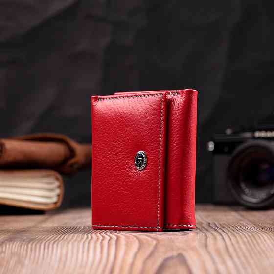 Яркий маленький кошелек для женщин из натуральной кожи ST Leather 19502 Красный Киев