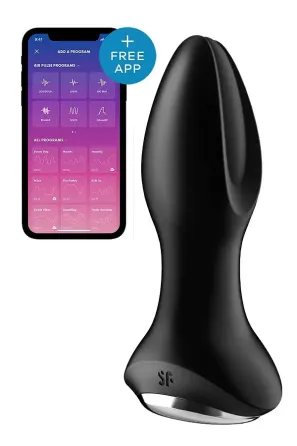 Анальна смарт вібропробка із перлинним масажем Satisfyer Rotator Plug 2+ Black Львів
