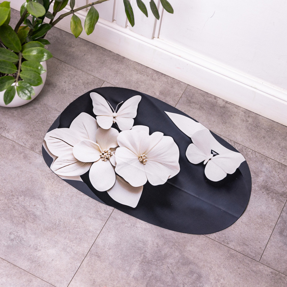 Коврик для ванной комнаты с 3D-эффектом Petal Relief 38*58 см диатомитовый Черный HP-42-38 Киев - изображение 3
