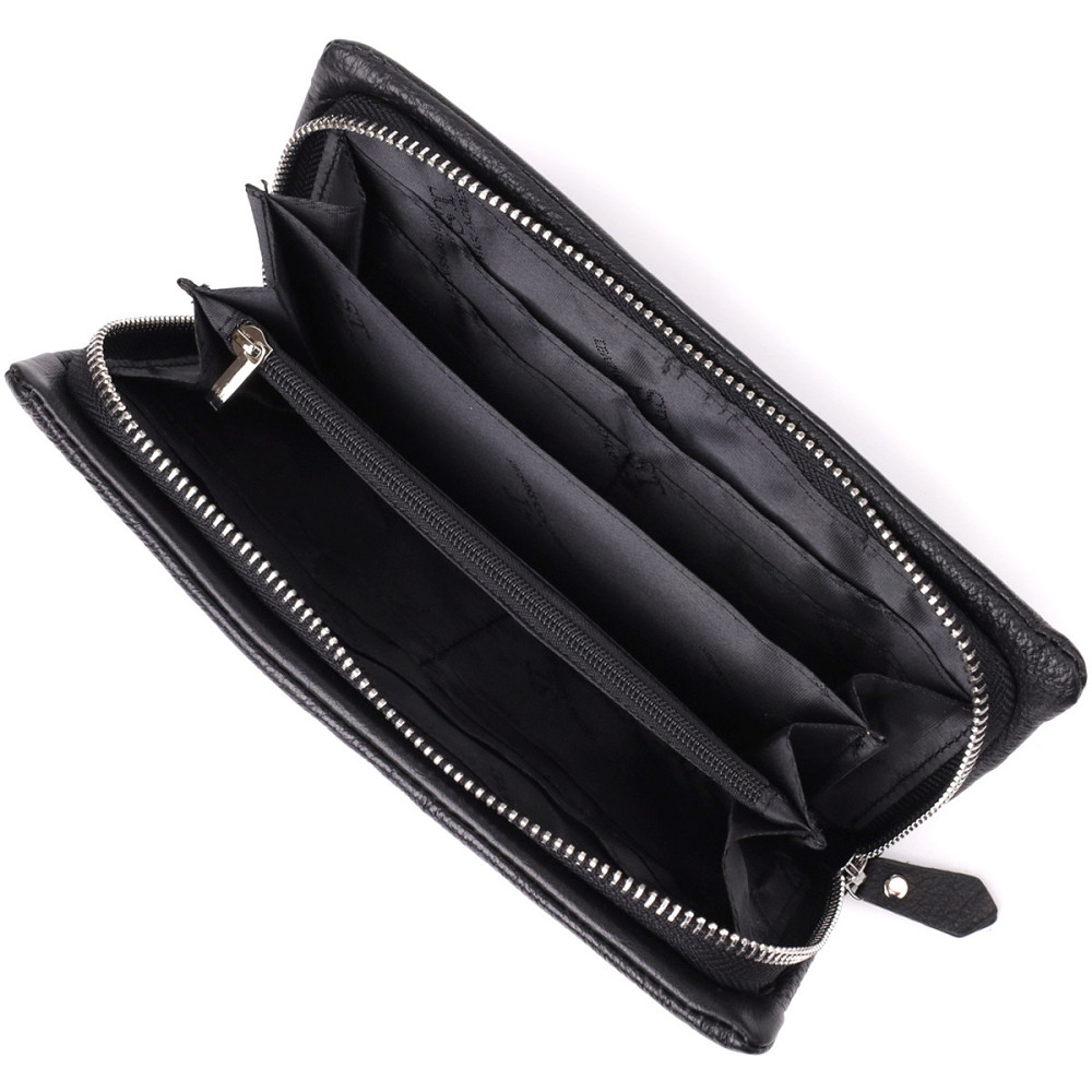 Женский кожаный кошелек-клатч с отделением под телефон ST Leather 23101 Черный Киев - изображение 6