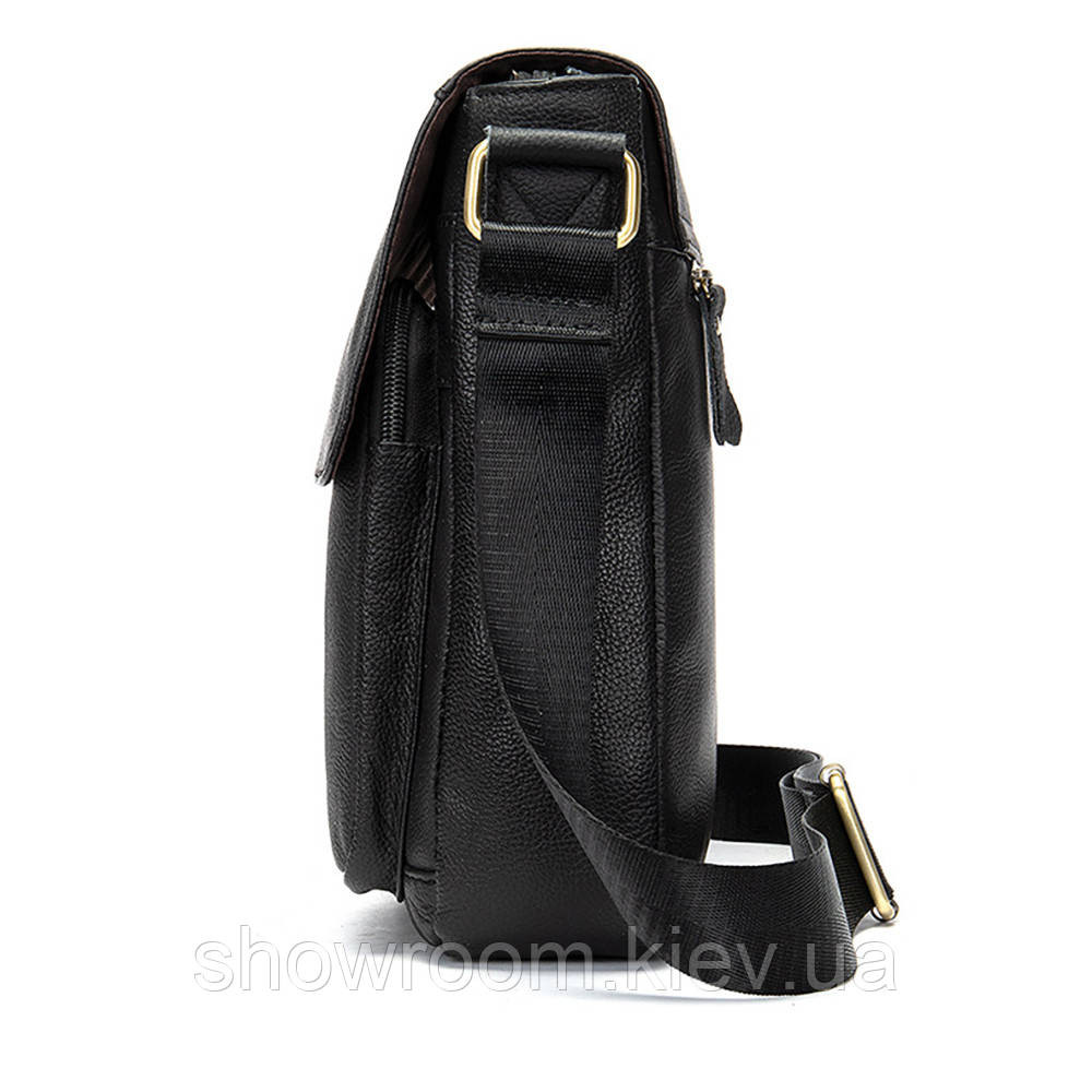 Мужская барсетка через плечо Leather Collection (819) кожаная черная Киев - изображение 7