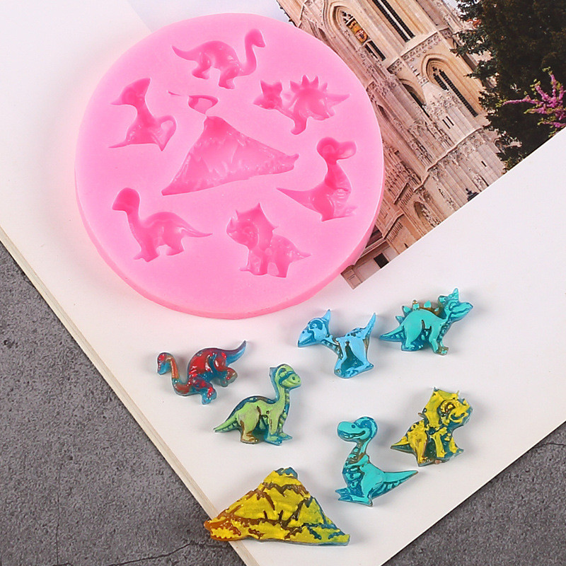 Молд силиконовый Динозавры 77 мм розовый Киев - изображение 8