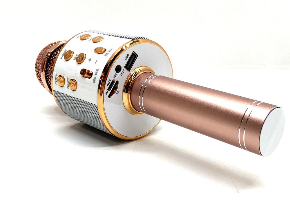 Мікрофон бездротової караоке bluetooth USB колонка Рожевий (С 48340) Чернігів - фото 4