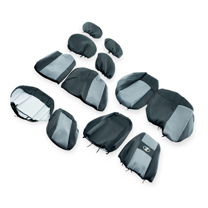 Чохли ваз 2111-12 сірі тканина салону Мукачево - фото 1