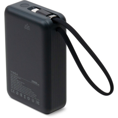 Батарея універсальна Vinga 20000 mAh 65W Display USB-C Cable Grey (VPBB2065C) Вінниця - фото 3