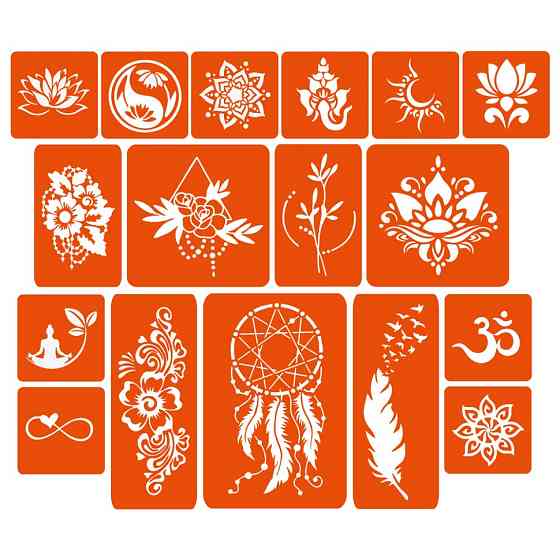 Набір хни з трафаретами для біо-тату №6 henna-set-06 Вінниця