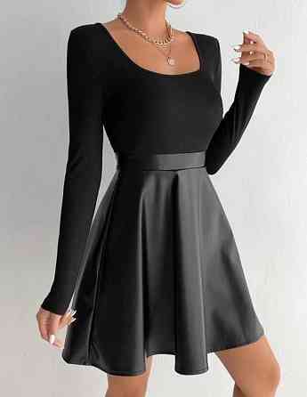 Женская базовая мини юбка из эко-кожи Одесса