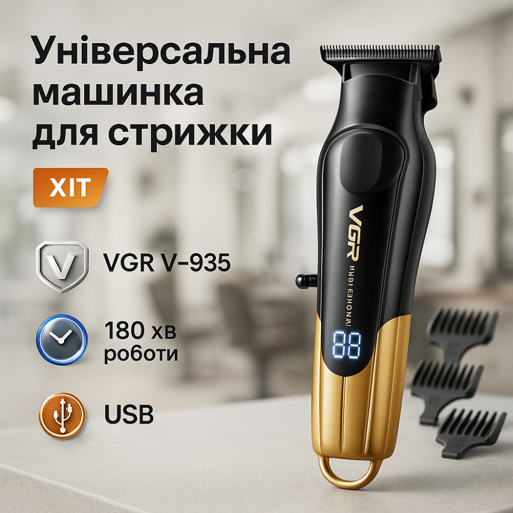 Машинка для стрижки волос хороша VGR, Мужской набор для стрижки волос беспроводной SA-13 Львов - изображение 16