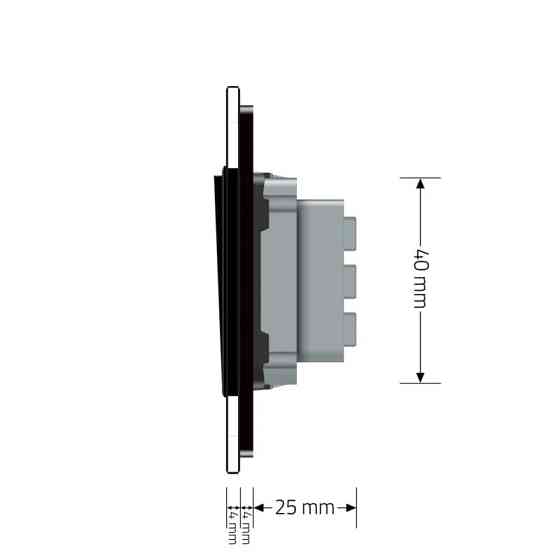 LIVOLO Вимикач універсальний 1-клавішний LIVOLO чорний матовий скло 250В 10А Коломия