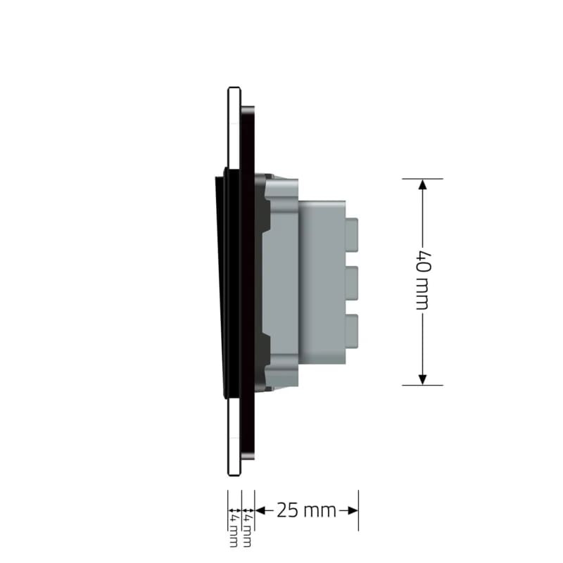 LIVOLO Вимикач універсальний 1-клавішний LIVOLO чорний матовий скло 250В 10А Коломия - фото 3