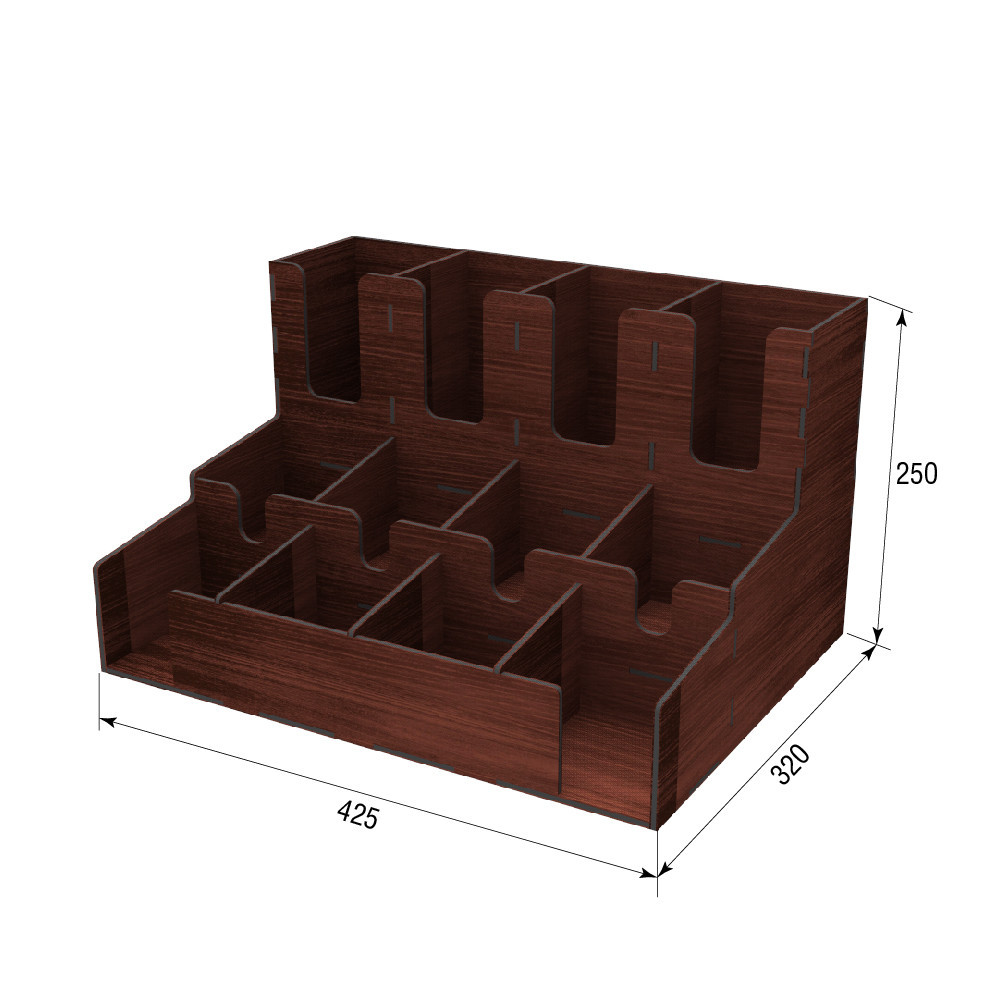 Барный органайзер EKOSTAR красно-коричневый 425х320х250 Киев - изображение 3