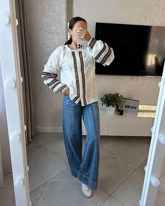 Женская современная вышиванка из домотканого льна Одесса - изображение 2