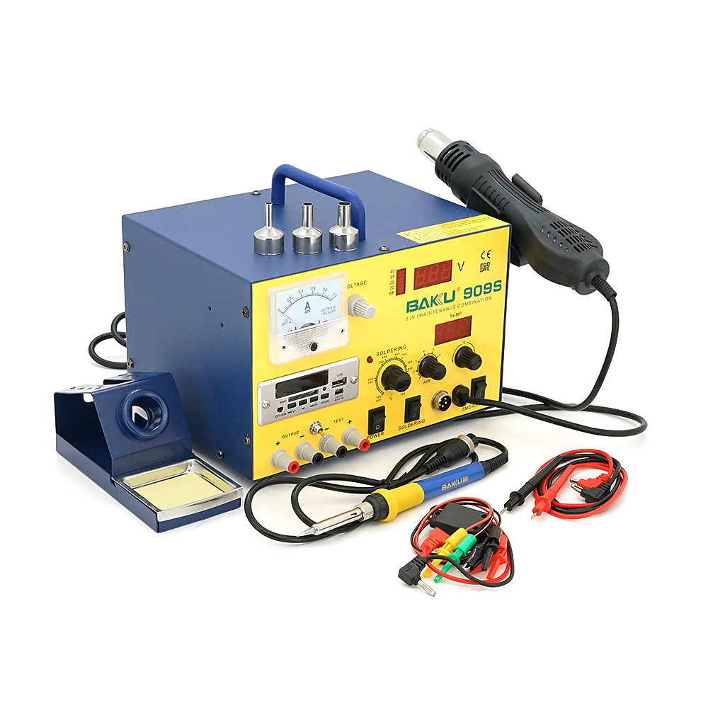 Паяльная станция BAKKU BK-909S цифровая индикация,паяльник + фен,с внутр. БП 0-15В 1А,,-3 (320*298*240) 4,4 кг Киев - изображение 3