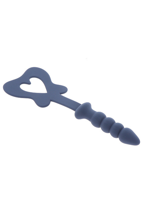 Силиконовая шлепалка с держателем в виде анальной пробки Taboom Silicone Supreme, синий Sex Aura Киев - изображение 5