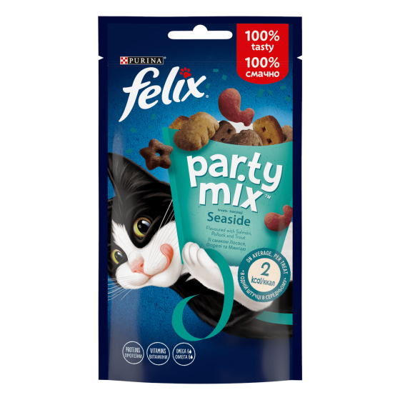 Ласощі для дорослих котів Felix (Фелікс) Party Mix Океанічний Мікс (лосось, форель, минтай), 60 г Вінниця