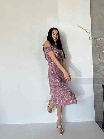 Жіноча стильна романтична сукня в дрібний горошок софт Пудра, 42/44 Одеса