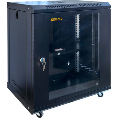 Шкаф настенный GEAR 12U 19'' 600x600x600 мм, + полка 19", black (GWMSN-12U-600-600) Винница - изображение 2